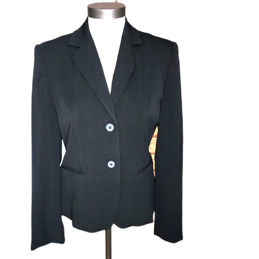 Rafaella Petites Women's Black Tailored Suit Jacket Size 4P